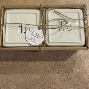 Brand new Rae Dunn His Hers jewelry box set